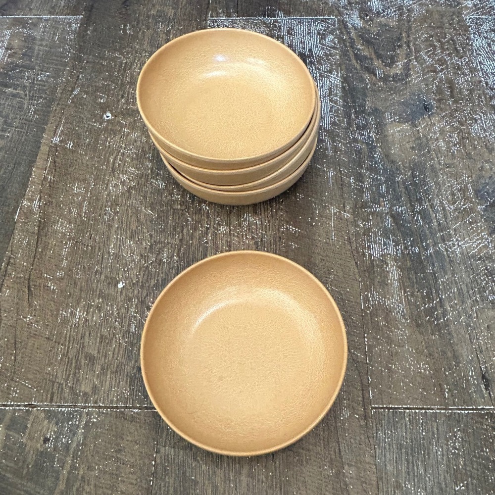 Ellingers Agatized Wood 60 Small Bowls Set of 5 Tan Mid Century Sheboygan WI 6in